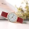 Women Daily Watch Quartz Round Dial Elastic Band Simple Style Alloy Time-checking High Accuracy Student Wristwatch Dating Timepiece Casual Formal