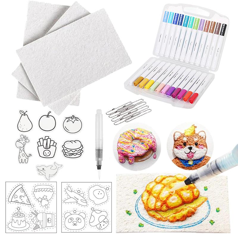 Волшебная объемная краска, 3D рисование, волшебный холст-губка, набор для текстурной живописи с эффектом попкорна