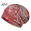 Stylish Autumn Winter Neck Warmer Women's Geometry Print Slouchy Hat, Casual Soft Stretch Skull Colorful Geometric Pattern Hat Cap, Warm Cancer Chemo