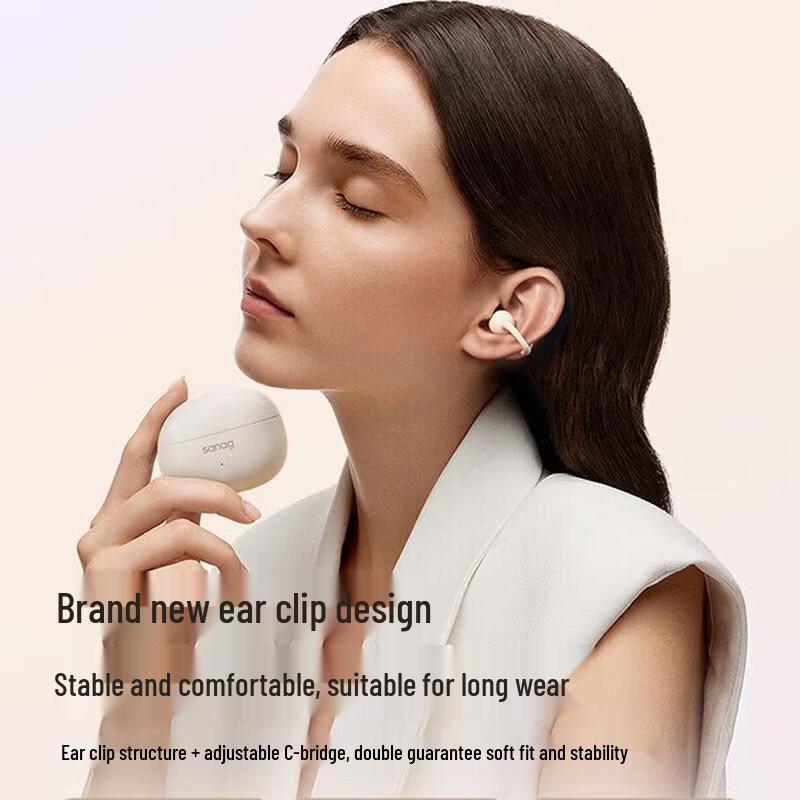 SANAG Z60S Clip-On Open-Ear Bone Conduction Bluetooth Earphones