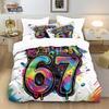 3Pcs Cyber Graffiti 67 Game Controller Printed Core Free Down Duvet Cover Set Multi Size Bedding Decoration Machine Washable