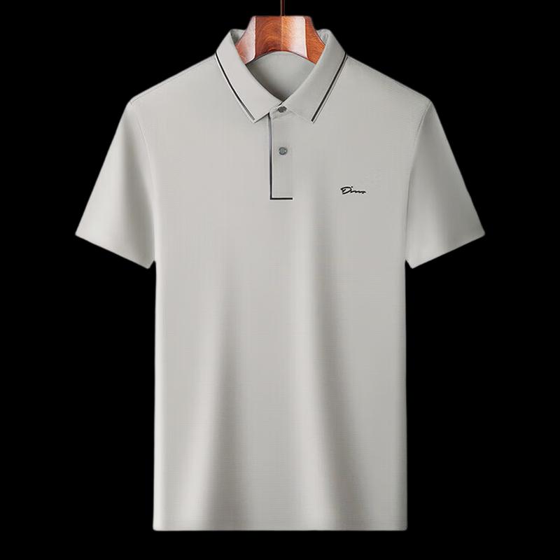 Romon Men's Seamless Ice Silk Polo T-shirt