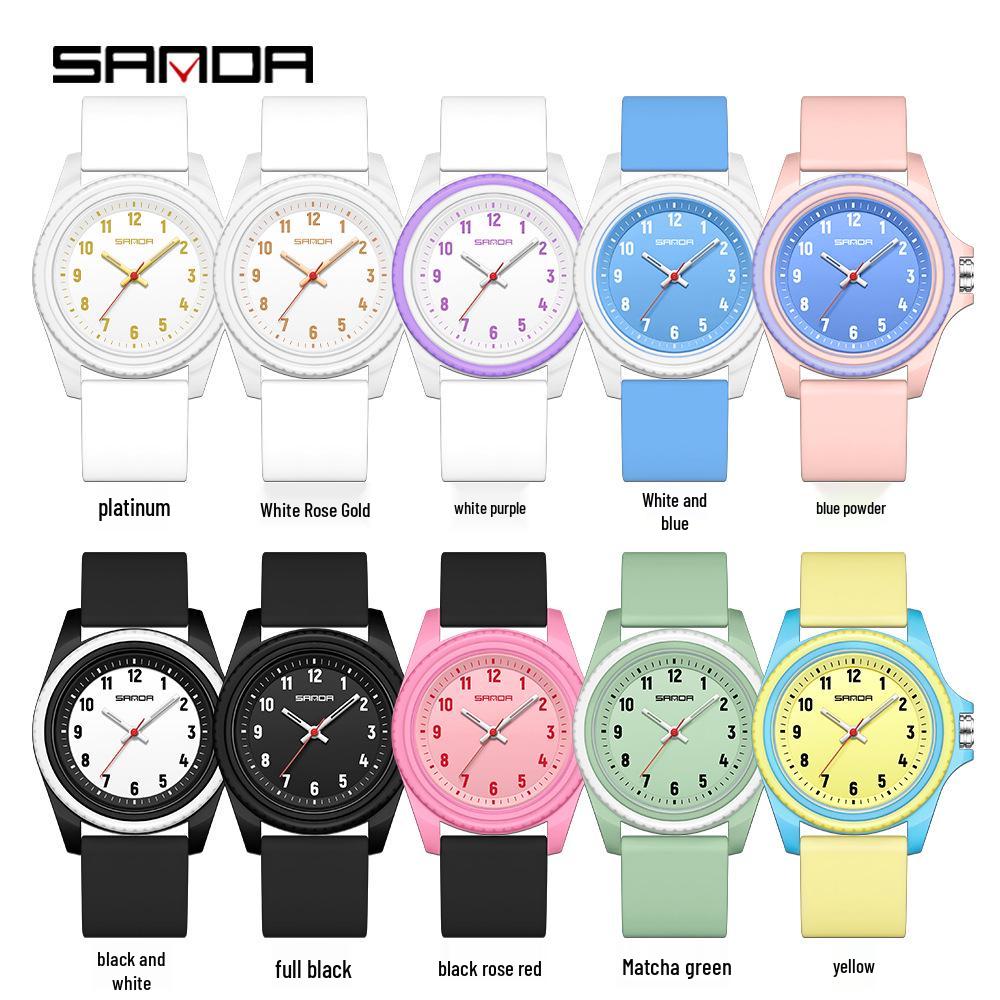 Sanda Unisex Waterproof Quartz Watch for Students - Simple, Versatile Design for School and Exams