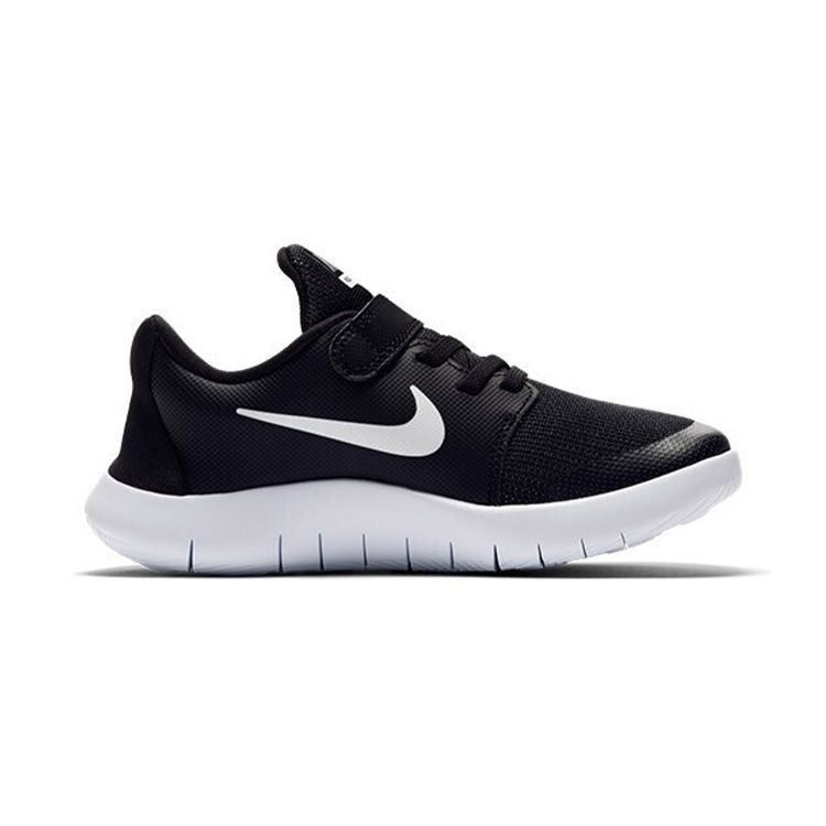 Nike Flex Contact 2 Velcro Sports Non-Slip Shock Absorbing Durable Low-Top Running Shoes Kids sneaker Black AH3444-002