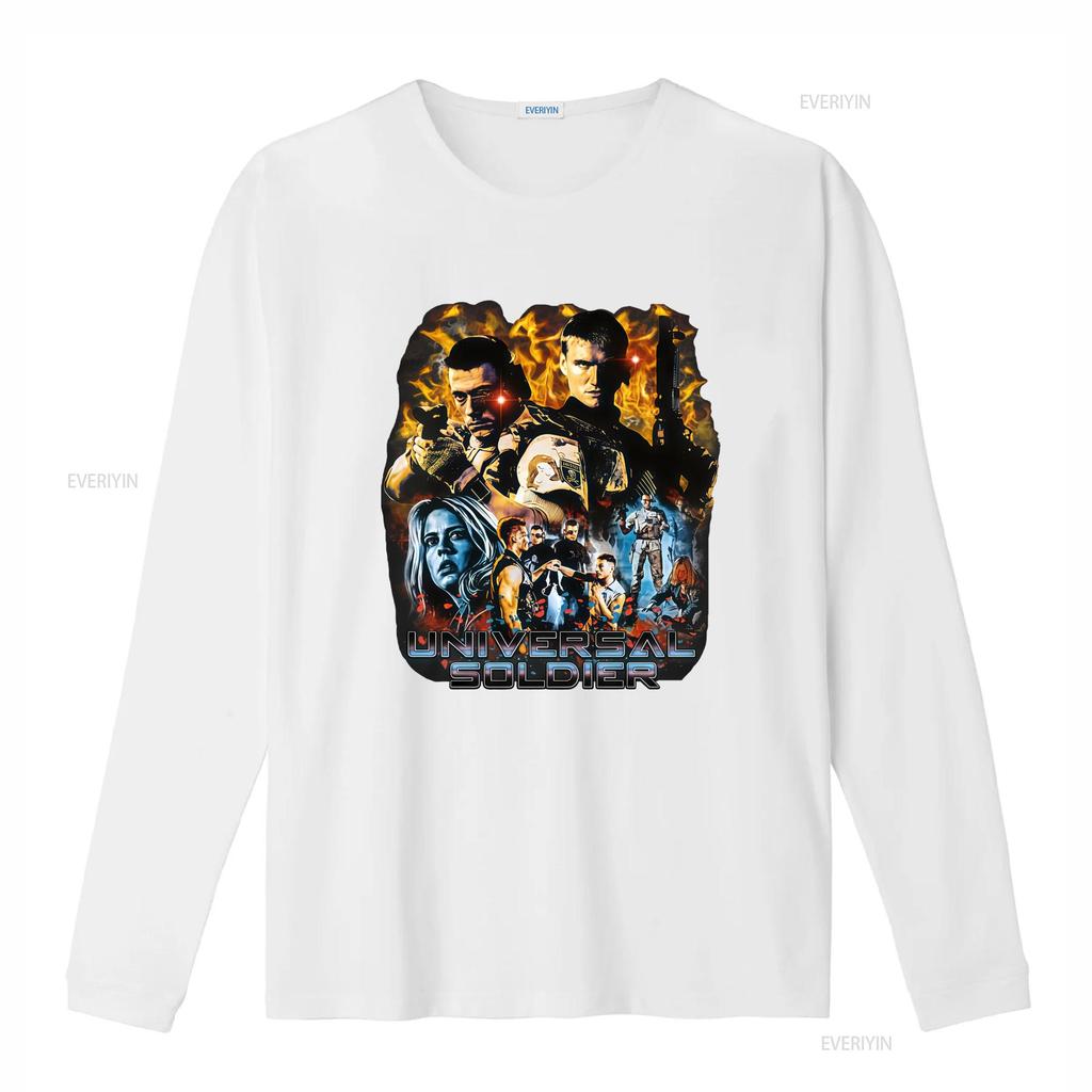 Universal Soldier Movie Character Print T Shirt for Men Action Packed Design Vintage Washed Homme Stretched Breathable Graphic