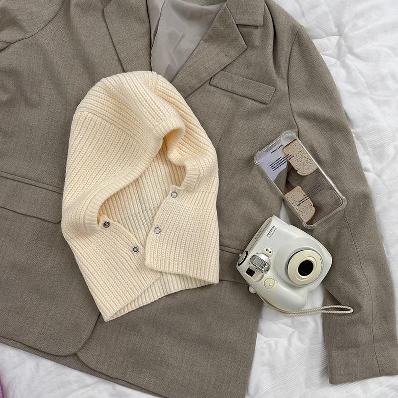 

Neck cover integrated hat women s winter bag head cover scarf scarf knitted wool pullover hat