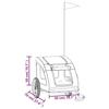 VidaXL Bicycle Trailer for Dog Grey Oxford Fabric and Iron 93958