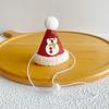 Knitted Yarn Christmas Pet Hat Soft Pompon Yarn Kitten Headwear  Winter Gathering