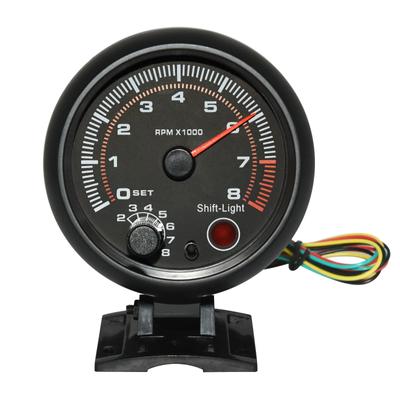 Luz de fundo branca 0-8000RPM 3,75" 95mm Tacômetro com suporte para luz de mudança Tacômetro para carro de corrida a gasolina de 1-8 cilindros 12V