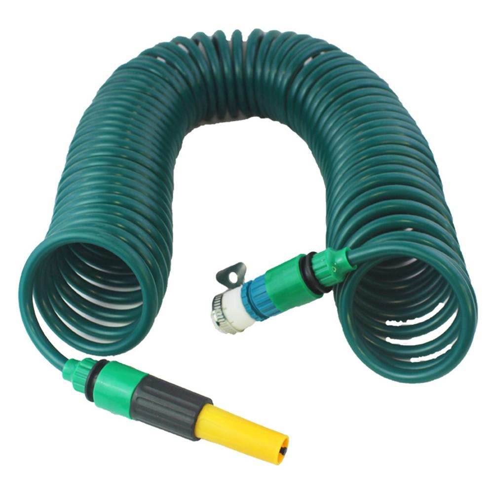 Plastic Water Pipe Retractable Coil Water Hose Flexible Plastic Water Pipe Quick Connector Retractable Coil Design Car Washing 5M