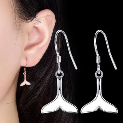 Simple Female Mermaid with Fish Tail Earrings