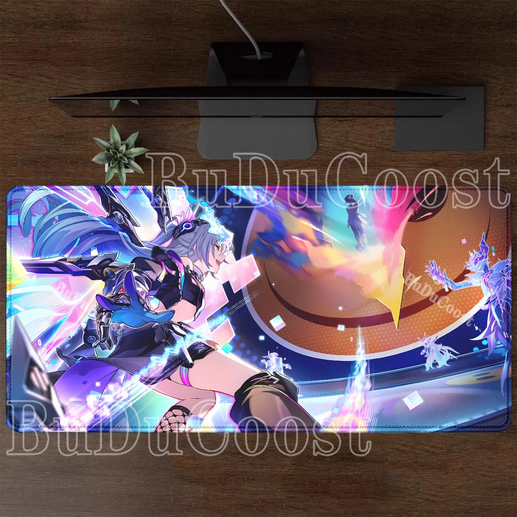 Mousepad HSR Silver Wolf LV.999 Honkai Star Rail PC Gaming Keyboard Mouse Pad Anime Girl Kawaii Office XXL HD Printing Desk Mat