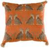 Leopard Print Throw Pillow Cover Orange Boho Safari Animal Jungle Print Cushions Decor Polyester Accent Piece for Living Room
