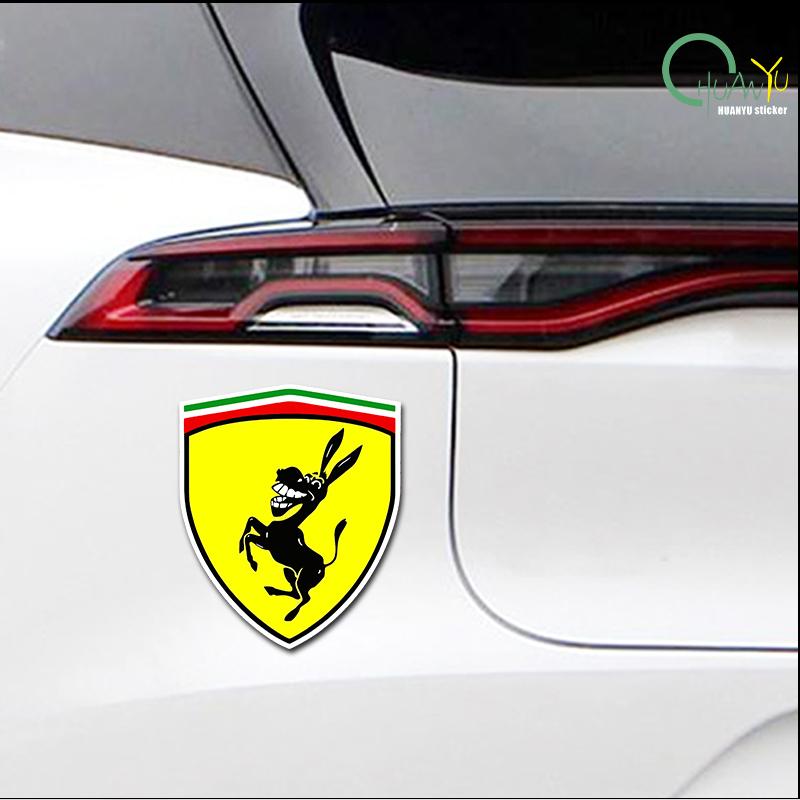 Car Sticker Donkey Pattern Reflective Self-adhesive Decal Decoration Shield Stickers Replacement for Ferrari TG5
