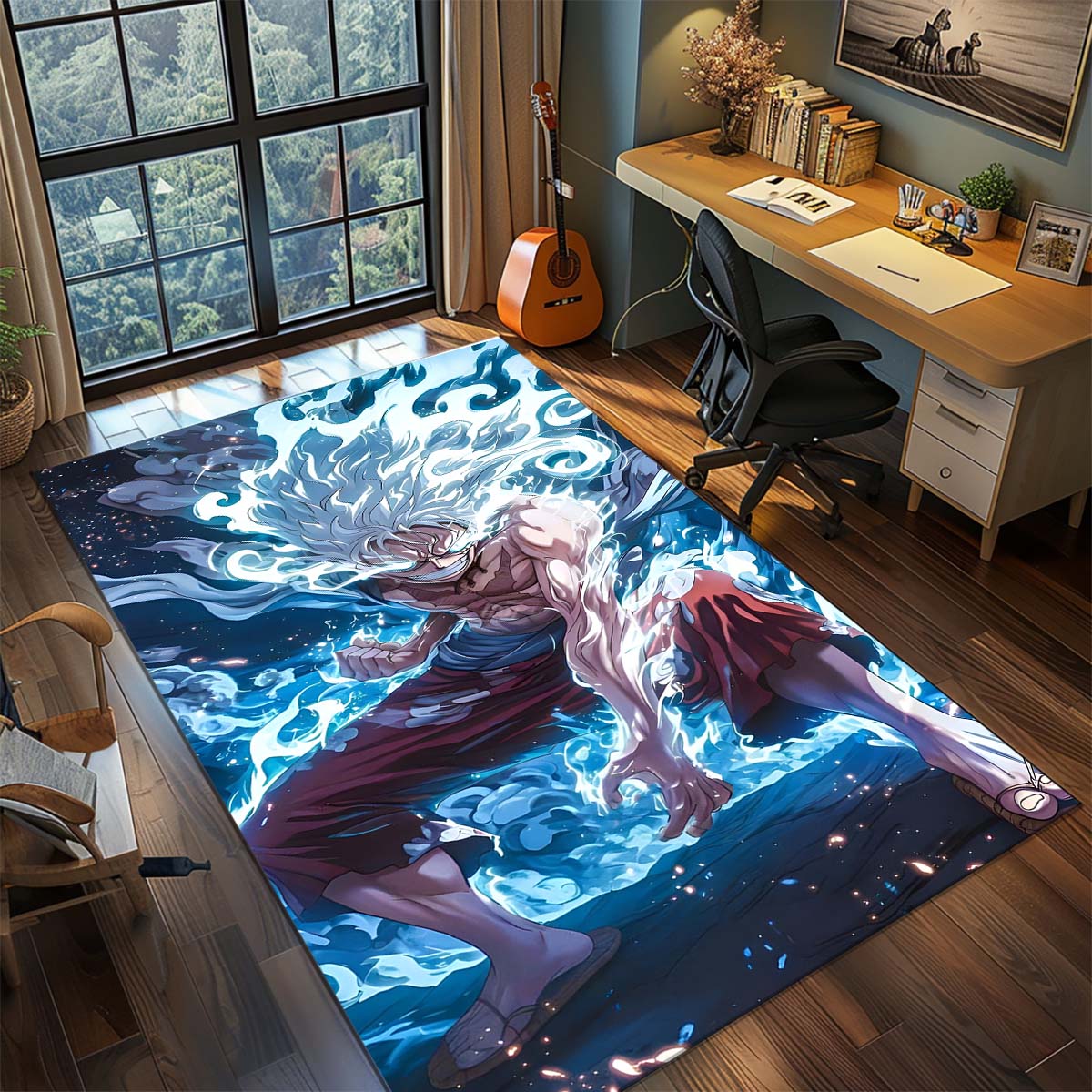 

One Piece Anime Rug Carpet Large Area Rug Non Slip Washable Floor Mat Gamer Room Bedroom Home Decor -QJY 60x90cm