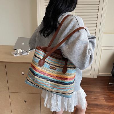 Gewebte Tasche Damen neue große Kapazität Strand Strohtasche vielseitige Schulter Tragetasche große Kapazität Achseltasche