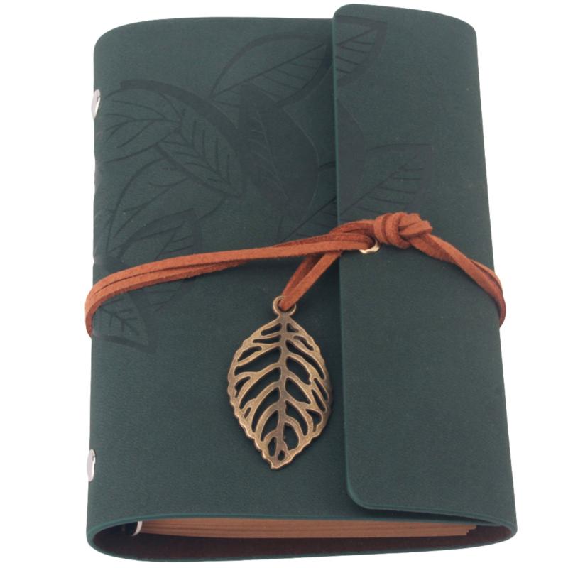 Retro Leaf Notebook School Office Stationery Diary Notepad Literature PU Leather Note Book Traveler Journal Planners Gifts