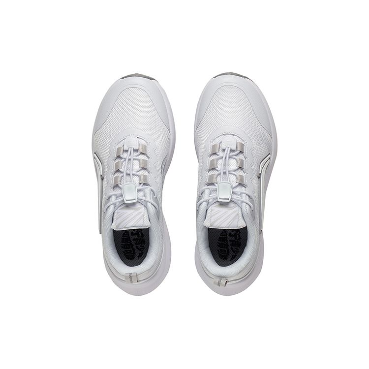 Li Ning Kids Letter Non-Slip Low-Top Running Shoes Kids Sneaker White YKFT008-7