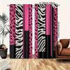 2PCS- Pink zebra and leopard print curtains, bedroom and living room, home decoration, room decoration