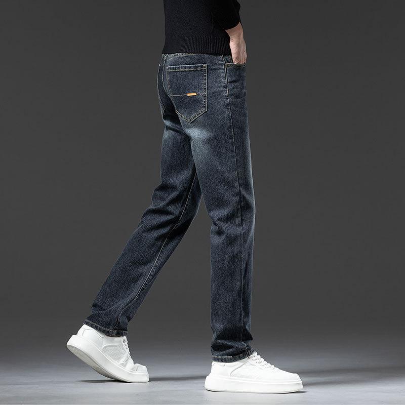 Podzimní Nové Vysoce Kvalitní Prané Antické Bronzové Džíny Pánské Módní Značkové Business Rovné Nohy Ležérní Dlouhé Kalhoty