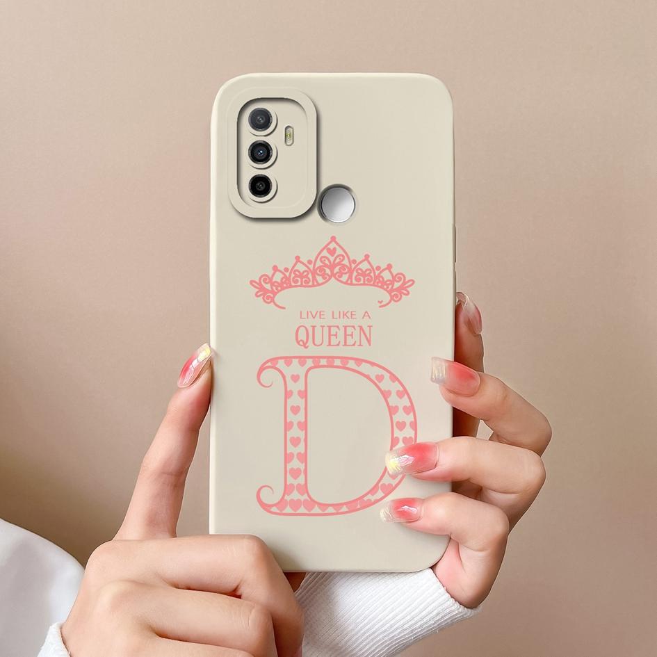 For OPPO F19 Pro+ F19S F9 F11 F15 F17 F5 F7 Case Cover Luxury Fashion Phone Bags Protective Matte Liquid Soft Silicone Crown Letters For OPPO Bumper