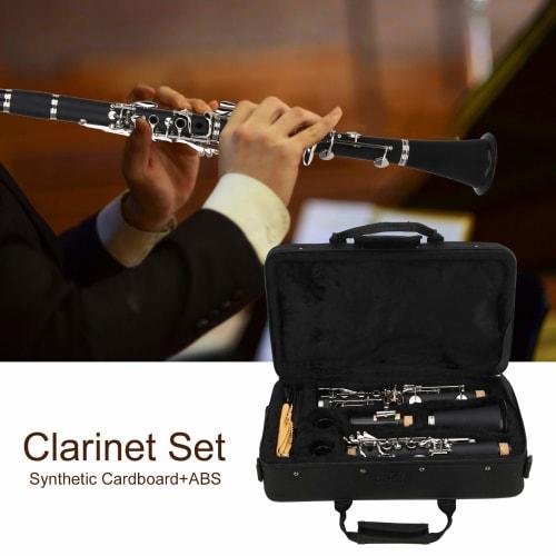 17-Key B-Flat Clarinet Set for Students and Professionals, Includes BB Cleaning, Cross Reeds, and Driver Box (Black)