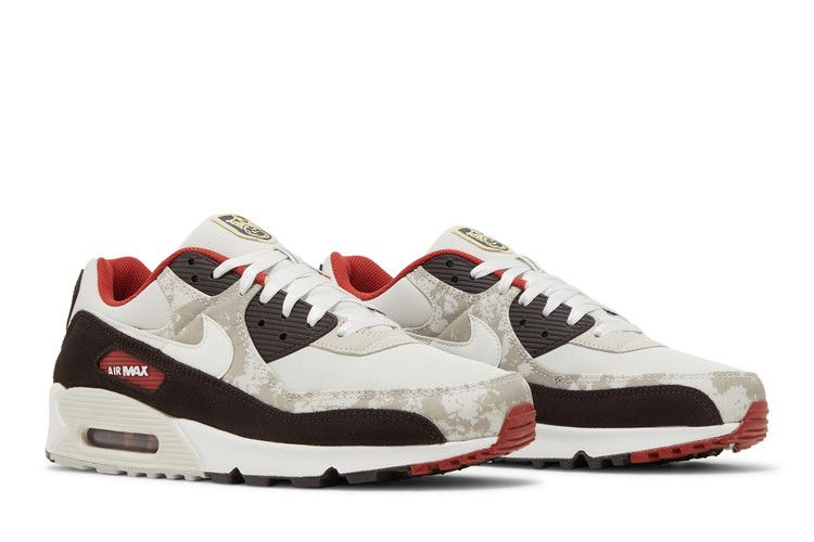 Men's Sneakers Nike Air Max 90 Social FC Light Bone/Summit White/Khaki/Dune Red/Velvet Brown/Lemon Wash