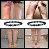 5Pcs Anti Swelling Black Obsidian Anklet Magnetic Therapy Bracelet Adjustable Weight Loss Magnet Anklet for Men Women
