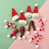 Mini Christmas wool small scarf small hat plush bear doll accessories wine bottle decoration gift wholesale