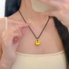 Gold Plated Little Fat Fu Pendant Necklace for Women - Simulated Gold Nugget Sweater Chain