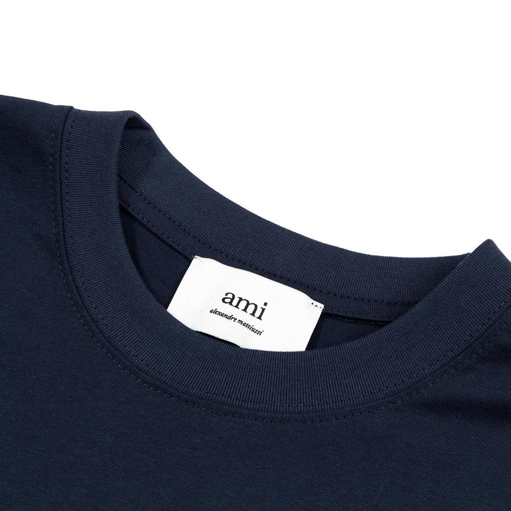 AMI 2025 Summer New Love Embroidered Logo Couple Cotton Short Sleeve Round Neck T-shirt