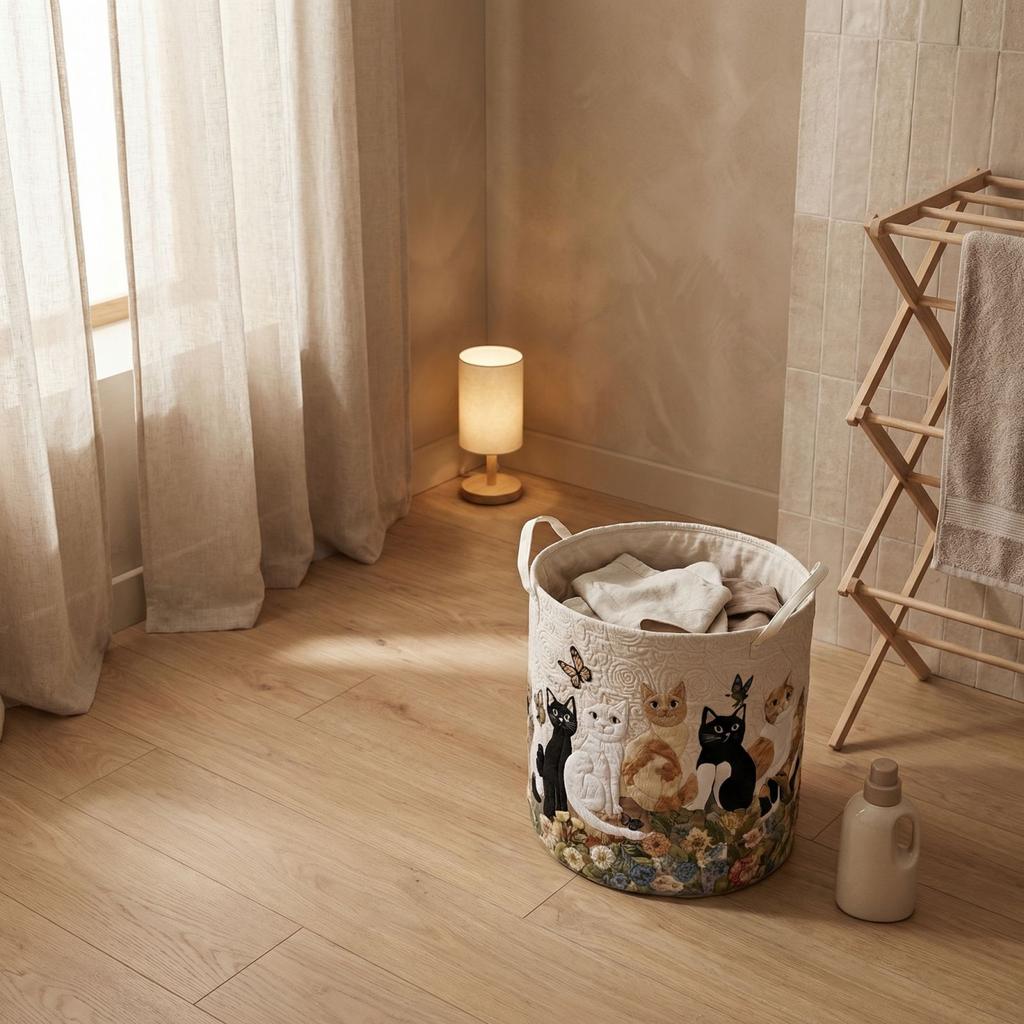 Quilted Laundry Storage Basket, And Suitable For Storing Dirty Clothes.
