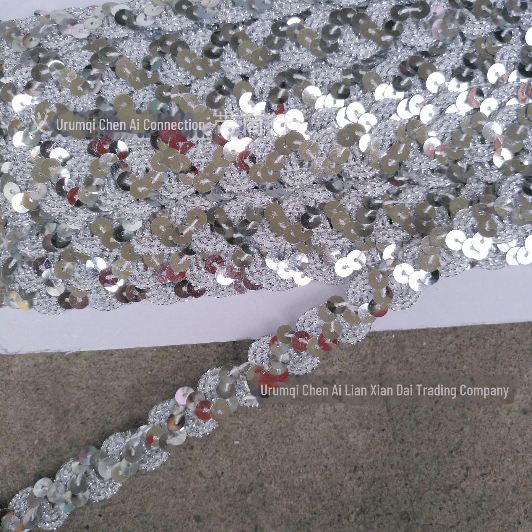 

S-образные кружевные бусины с пайетками и золотой и серебряной лентой 1,5 см для одежды и сценических аксессуаров