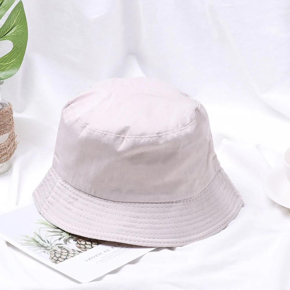 Fashion Cotton Bucket Hats Summer Foldable Sunscreen Hat Solid Hip Hop Wide Brim Beach UV Protection Fisherman Hat