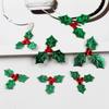 Happy Holiday! 100Pcs Christmas Cloth Holly Berry Clover Patch Party Tree Ornaments KTY