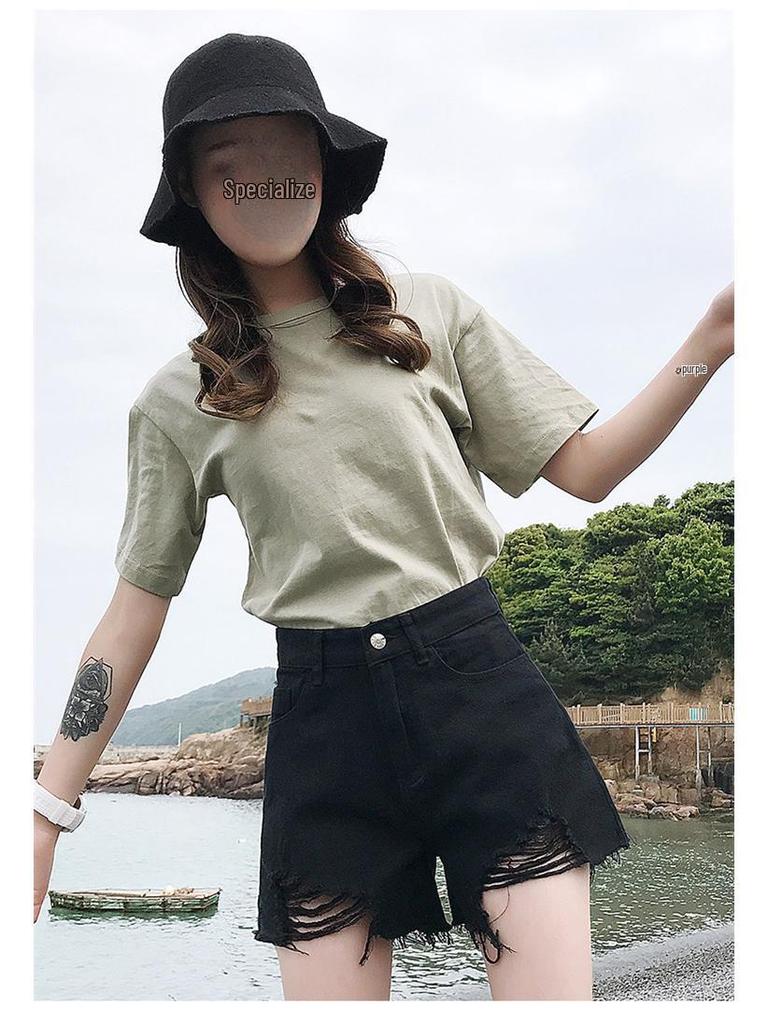 2019 Summer Women's High Waist A-Line Denim Shorts: 5 Colors, Slim, Wide Leg, Loose Fit