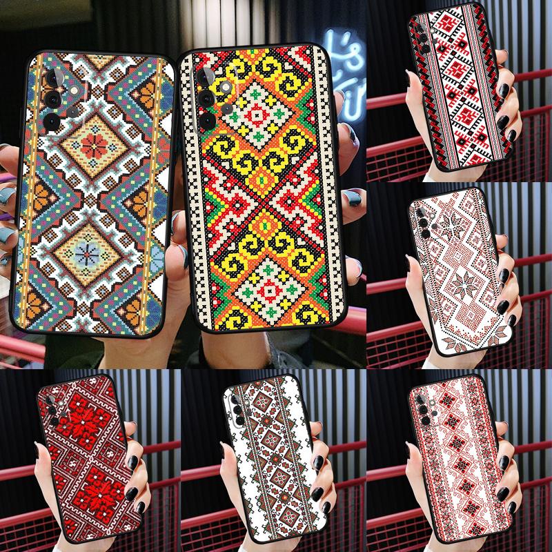 Ukrainian Pattern Soft Cover For Samsung Galaxy A54 A53 A73 A13 A71 A51 A14 A52 A32 A12 A22 A52S Back Case
