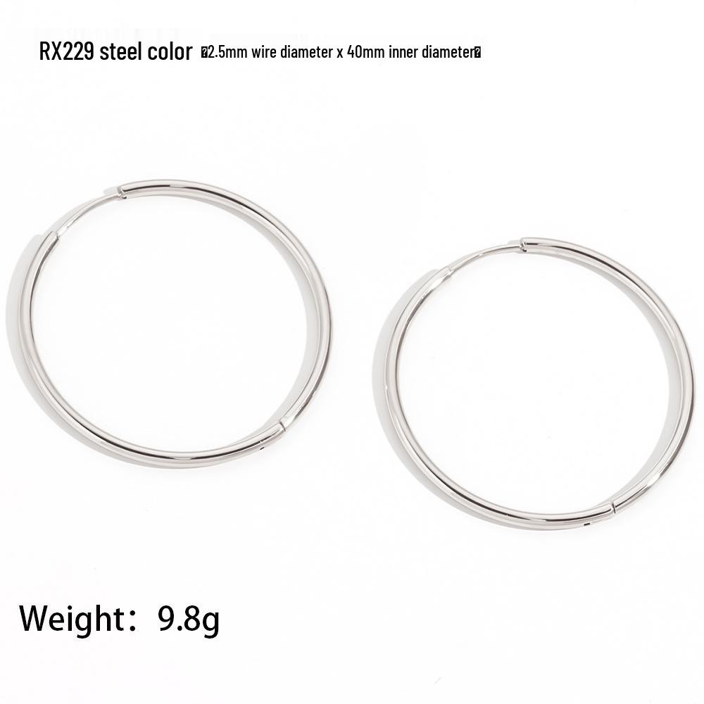 Zhang Ruonan Style 18K Gold Circle Stud Earrings