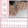 Short Press-On Nails Set Ins Style Fake Full Cover Acrylic Nail Tips Women Daily Wear