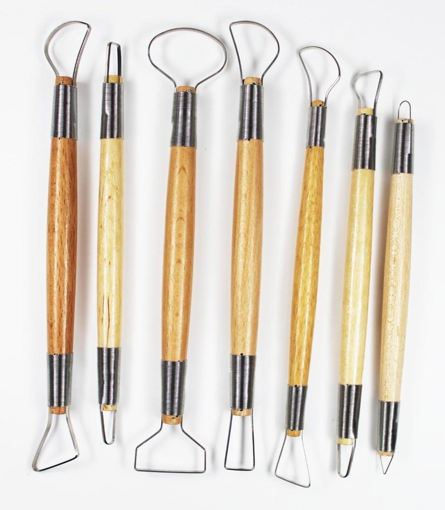 Ceramic Pottery Tools Flat Wire Fixed Supplies, Set, 7-Piece Set, Clay, Wire, C14, Spatula, Tip,