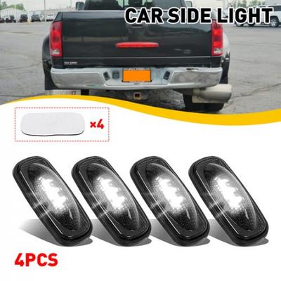 4x Smoked Fender White LED Bed Side Marker Lights For Dodge RAM 2500 2003-2018