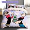 Popeye the Sailor Man Pattern Bedding Quilt Set Home Decoration Gift (1 * Duvet Cover + 2 * Pillowcase Without Core)