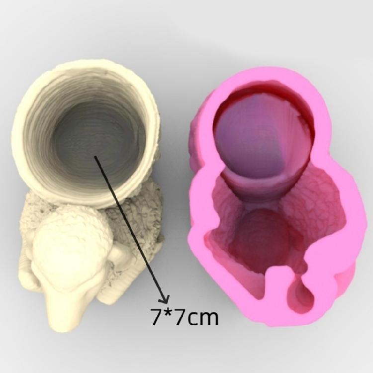 Silicone Casting Mold Sheep Shaped Vase Mold for Designing Vase Candle Holder