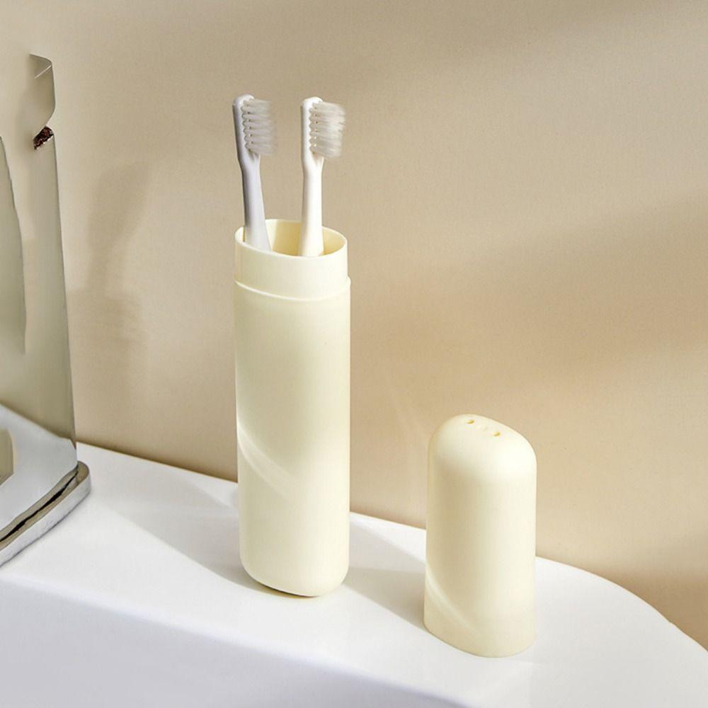 Portable Multifunction Toothbrush Case Protective Cover Dust-Proof Toothbrush Box Holder Drainwater Travel Camping Tooth Glass