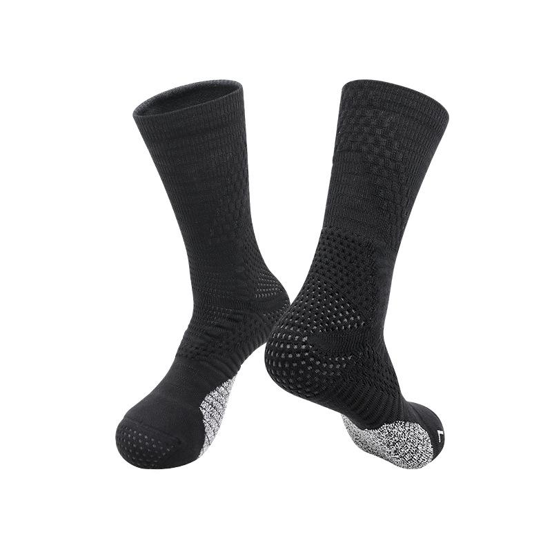 

Утолщенные хлопковые баскетбольные носки средней длины для взрослых - Впитывающие пот, профессиональные спортивные носки для бега для мужчин L (39-44) чёрный