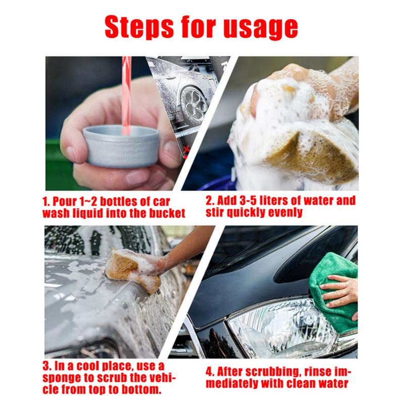 Car Window Washing Liquid Foaming Car Wash Shampoo 1:100 High-foaming High Concentration Polishing Cleaner For Stubborn Asphalt