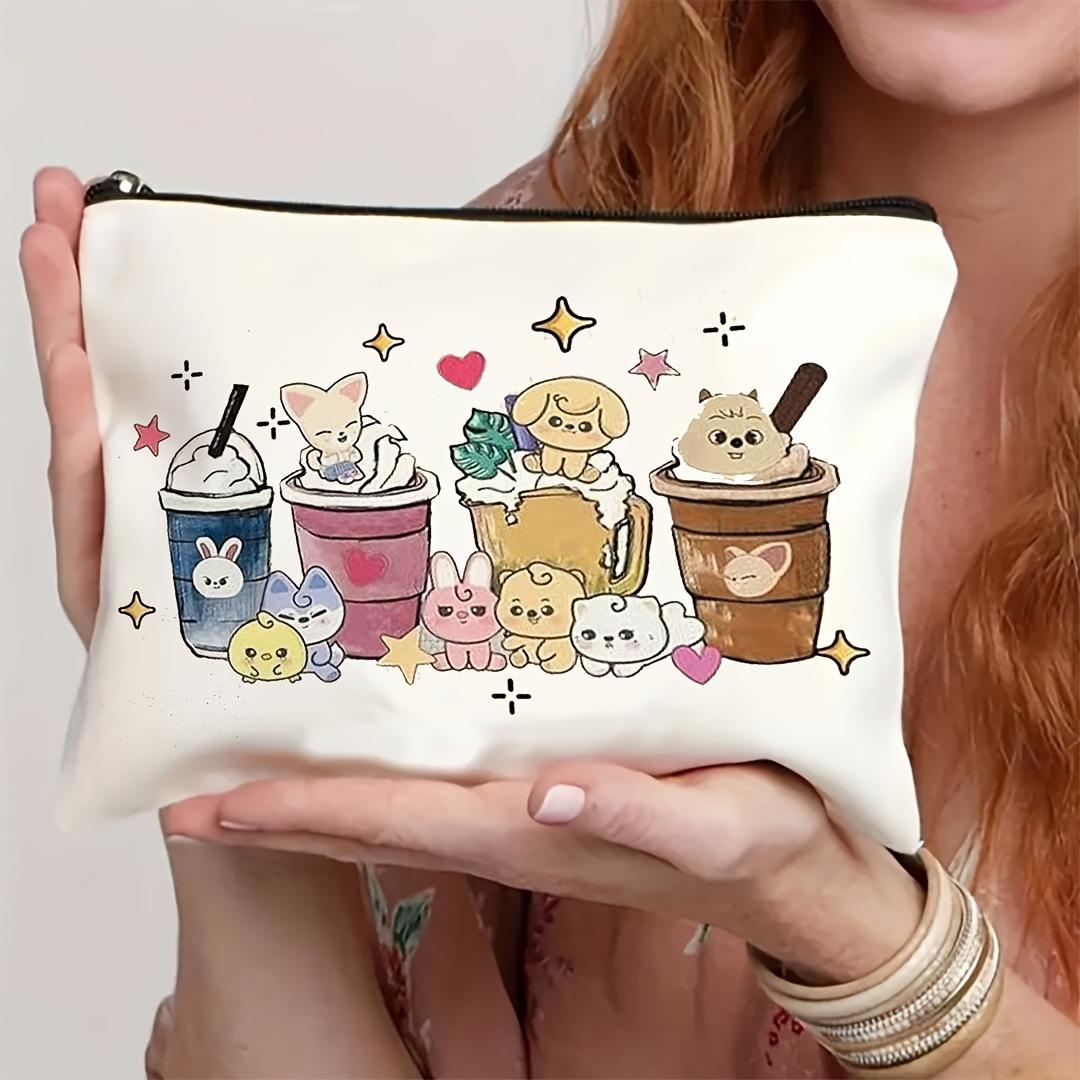 

Стиль на молнии, Милый, Косметичка, Простой, Модный, Пенал, Сумка для хранения своими руками, Милый кошачий узор, Дорожная косметичка