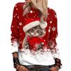 Christmas Women's T Shirt Graphic Dog Christmas Vintage Fashion Stylish Long Sleeve Crew Neck Round Neck Regular Tops Daily Weekend
