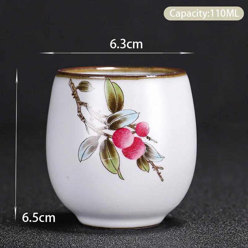 Boutique Ceramic Teacup Meditation Cup Hand Painted Landscape Travel Tea Bowl Handmade Tea Set Accessories Pu'er Master Cup