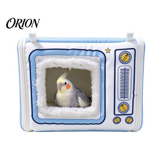 Hanging Bird House TV?Shaped Nest, Plush Warm Parrot Cave Bed, Winter Sleeping Tent Hut for Budgies Cockatiels Small Parrots Cage Decoration